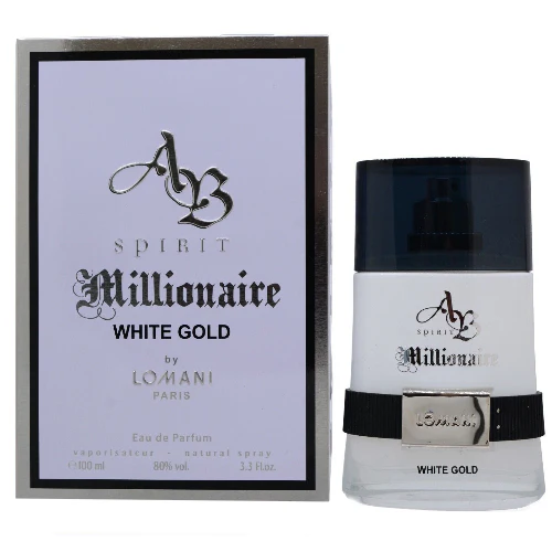Ab Spirit Millionaire White Gold by Lomani 3.3 oz EDP for Men