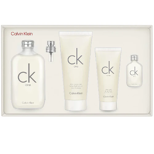 Ck One by Calvin Klein 4pc Gift Set EDT 6.7 oz + Body Lotion + Body Wash + Mini for Unisex