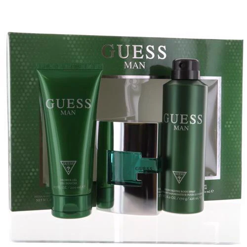 Guess Man by Guess 3pc Gift Set EDT 3.4 oz + Body Spray 6 oz + Shower Gel 6.7 oz for Men