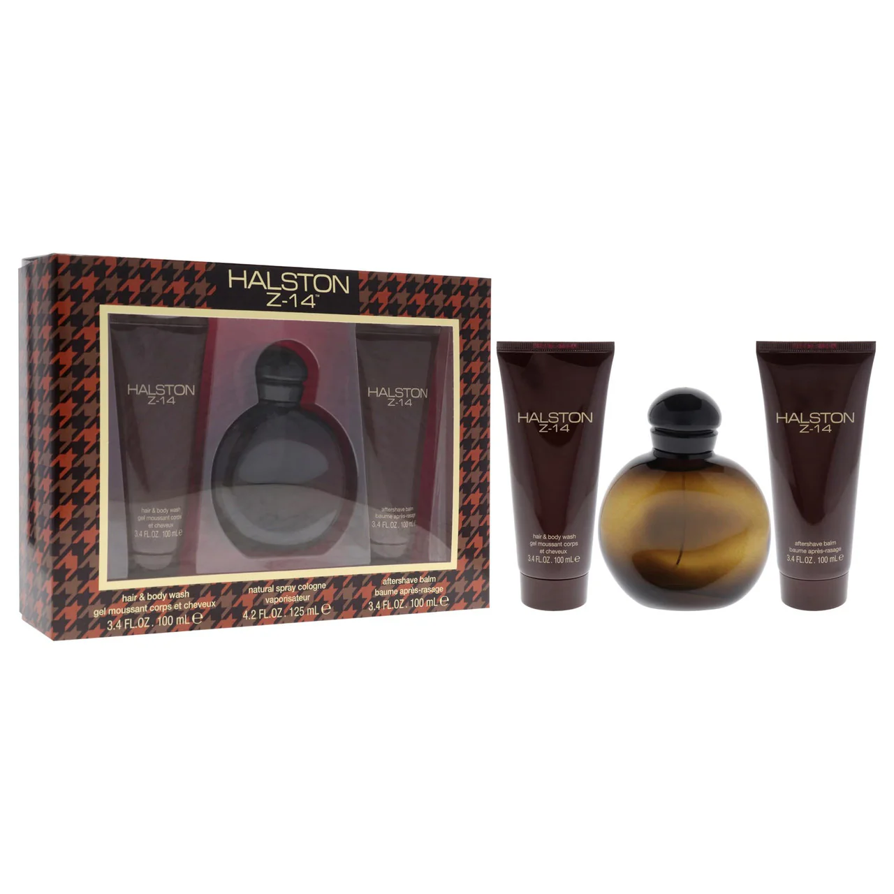 Halston Z-14 by Halston 3pc Gift Set 4.2 oz Cologne + After Shave Balm + Hair & Body Wash for Men - Image 3