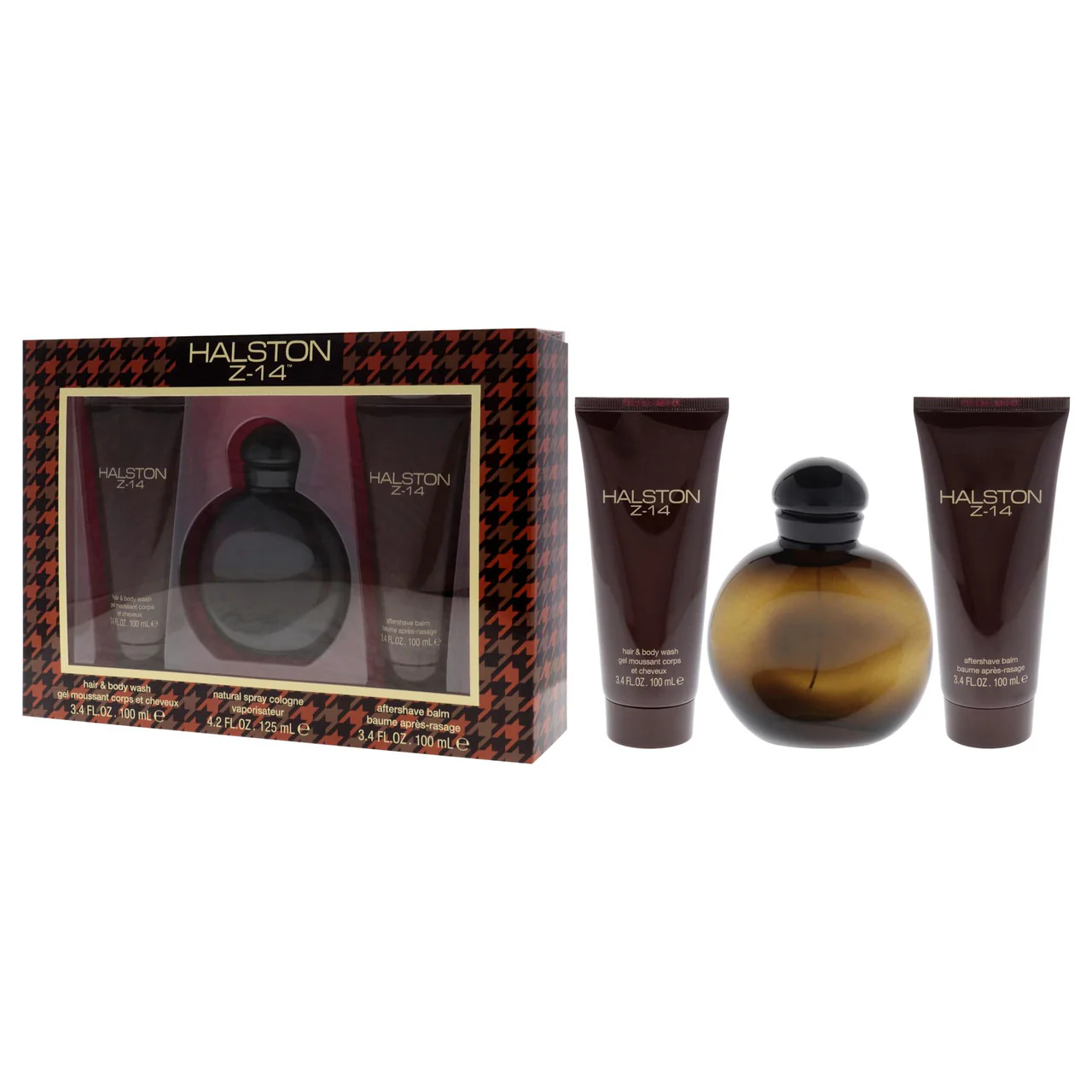 Halston Z-14 by Halston 3pc Gift Set 4.2 oz Cologne + After Shave Balm + Hair & Body Wash for Men - Image 4