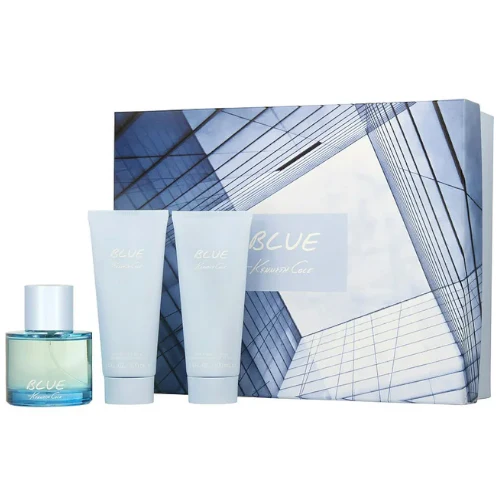 Blue by Kenneth Cole 3pc Gift Set 3.4 oz EDT + 3.4 After Shave Balm + 3.4 Hair and Body Wash for Men