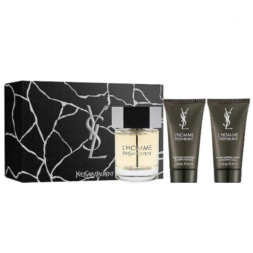 L'Homme by Yves Saint Laurent 3pc Gift Set EDT 3.3 oz + Shower Gel + After Shave Balm for Men
