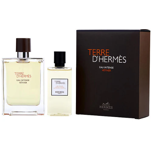 Terre D'Hermes Eau Intense Vetiver by Hermes 2pc Gift Set EDP 3.3 oz + Shower Gel 2.7 oz for Men