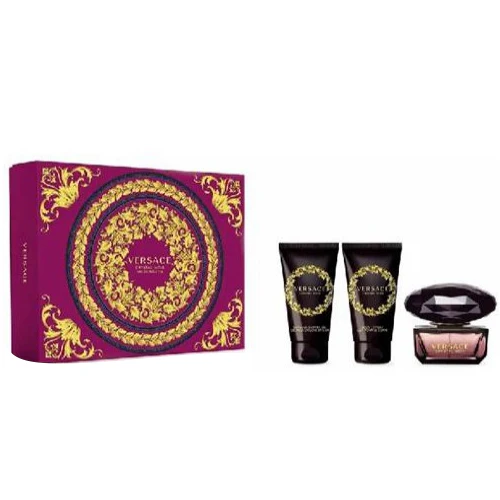 Versace Crystal Noir by Versace 3pc Gift Set EDT 1.7 oz + Body Lotion + Bath & Shower Gel for Women